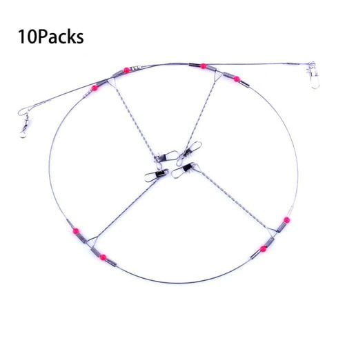 10 x Stainless Steel Trace Wire Leader Fishing Lines Leaders With Snap /& Swivel